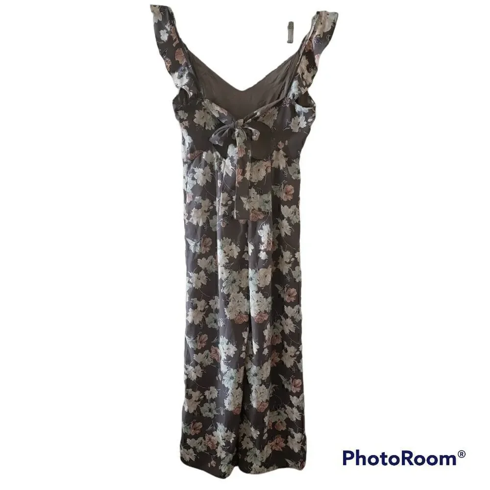 Leith Floral Sleeveless, Cropped Jumpsuit. Size S.